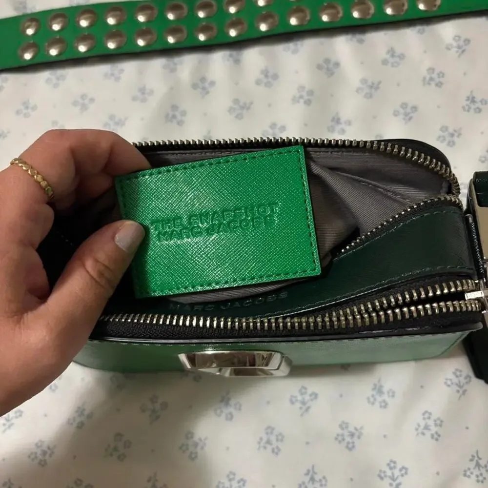 Marc jacobs snapshot green studded bag